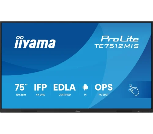 monitor-interaktywny-iiyama-te7512mis-b4ag-75-va-dled-4k-8128gb-iiware13e-android14-edla-wifi6-lan-dms-247 (1) iiyama ProLite TE7512MIS-B4AG 75"