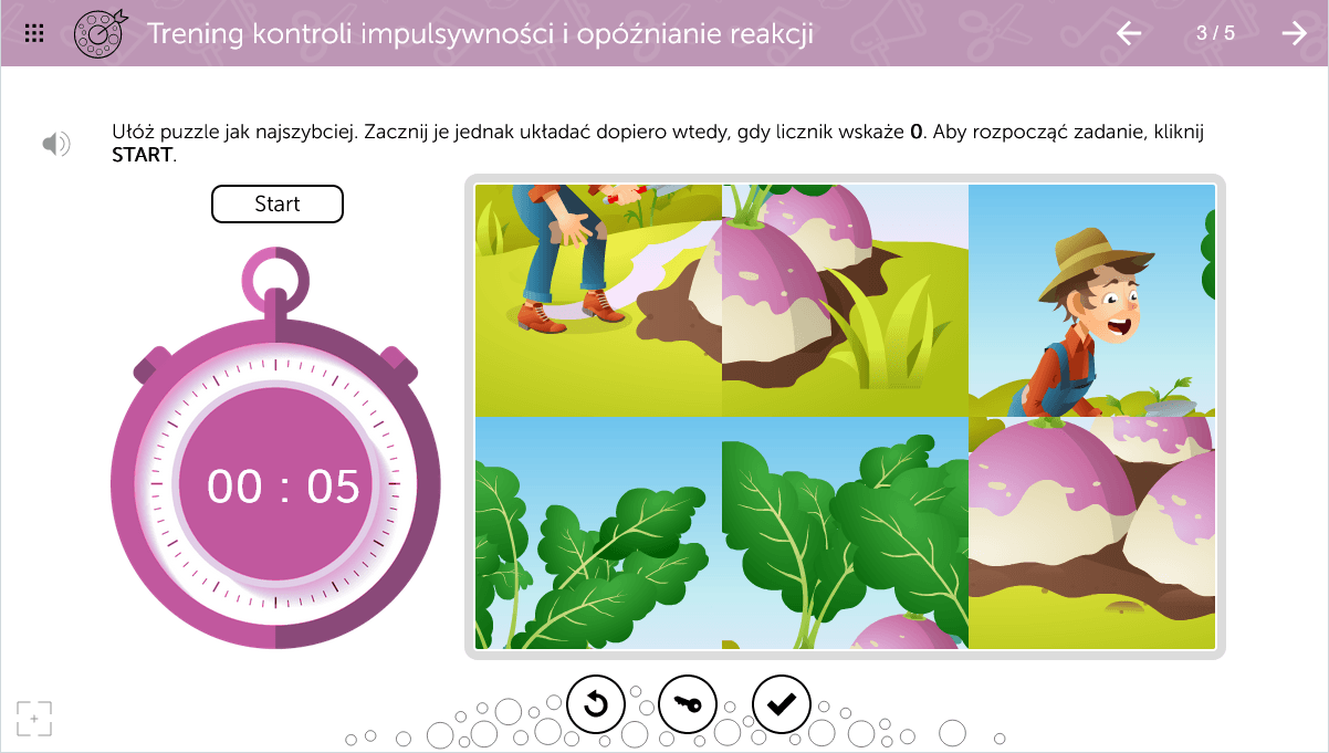 Przykładowe ćwiczenie – opóźnianie reakcji