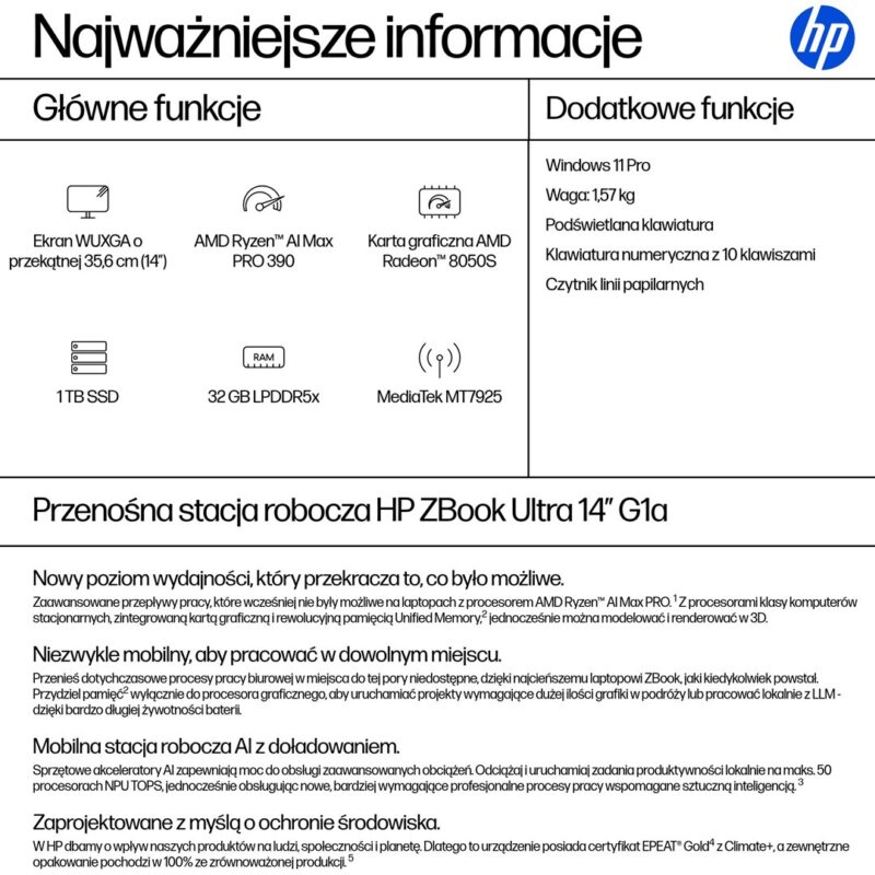 Action: MOBHP-NOT4435 HP ZBook Ultra 14 G1a | 64GB | 1TB SSD