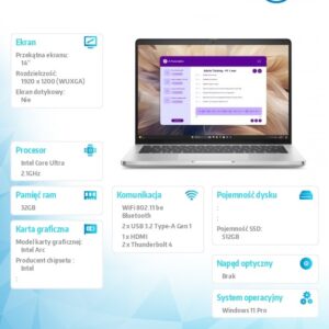 Laptop Dell Pro 14 Plus PB14250 W11P Ultra 5 238V/32GB/512GB SSD G4 CL35/14.0 FHD+/Arc/FgrPr&SmtCd/Cam&Mic/WLAN+BT/BcklKb/3C/vPro/3YPS Aluminum