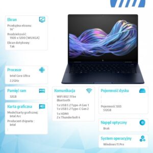 Notebook EliteBook X Flip G1i U7 258V 512GB/32GB/W11P/14 B9ZX8ET