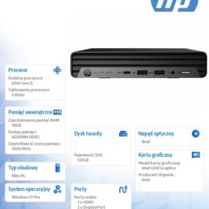 Komputer Elite Mini 800 G9 512GB/16GB/W11P      998Q5ET