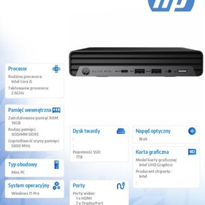 Komputer Elite Mini 800 G9 1TB/16GB/W11P      998R2ET