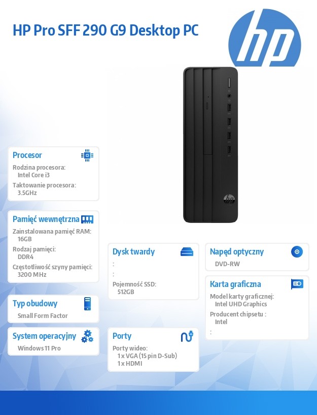 Komputer Pro SSF 290 G9 i3-14100 512GB/16GB/W11P      B6ZD4ET