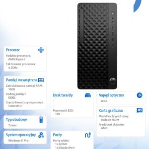 Komputer ProDesk 2 Tower G1a R7-8700G 1TB/16GB/W11P      BY7D8ET