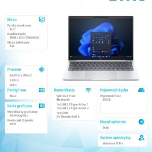Notebook EliteBook 8 G1i U7-255U 512GB/16GB/W11P/13.3 C51MPET